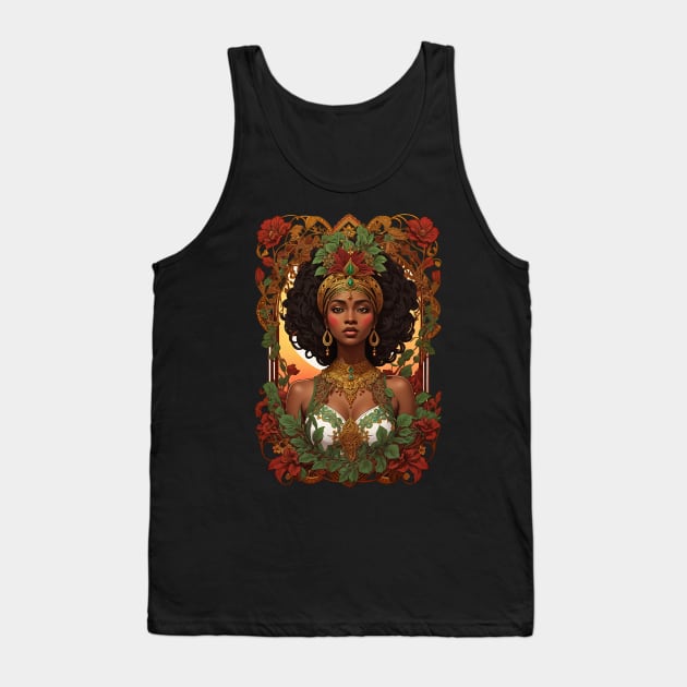 African Queen of Sheba retro vintage floral design Tank Top by Neon City Bazaar